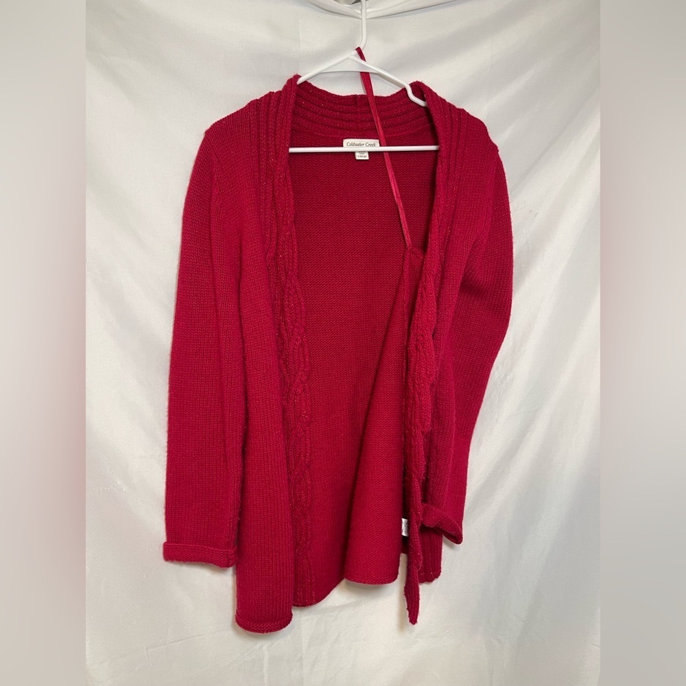 Cottagecore Coldwater Creek Women's Red Cardigan - Picture 4 of 5